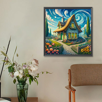 Diamond Painting - Full Round - Swirl cloud house (30*30CM)
