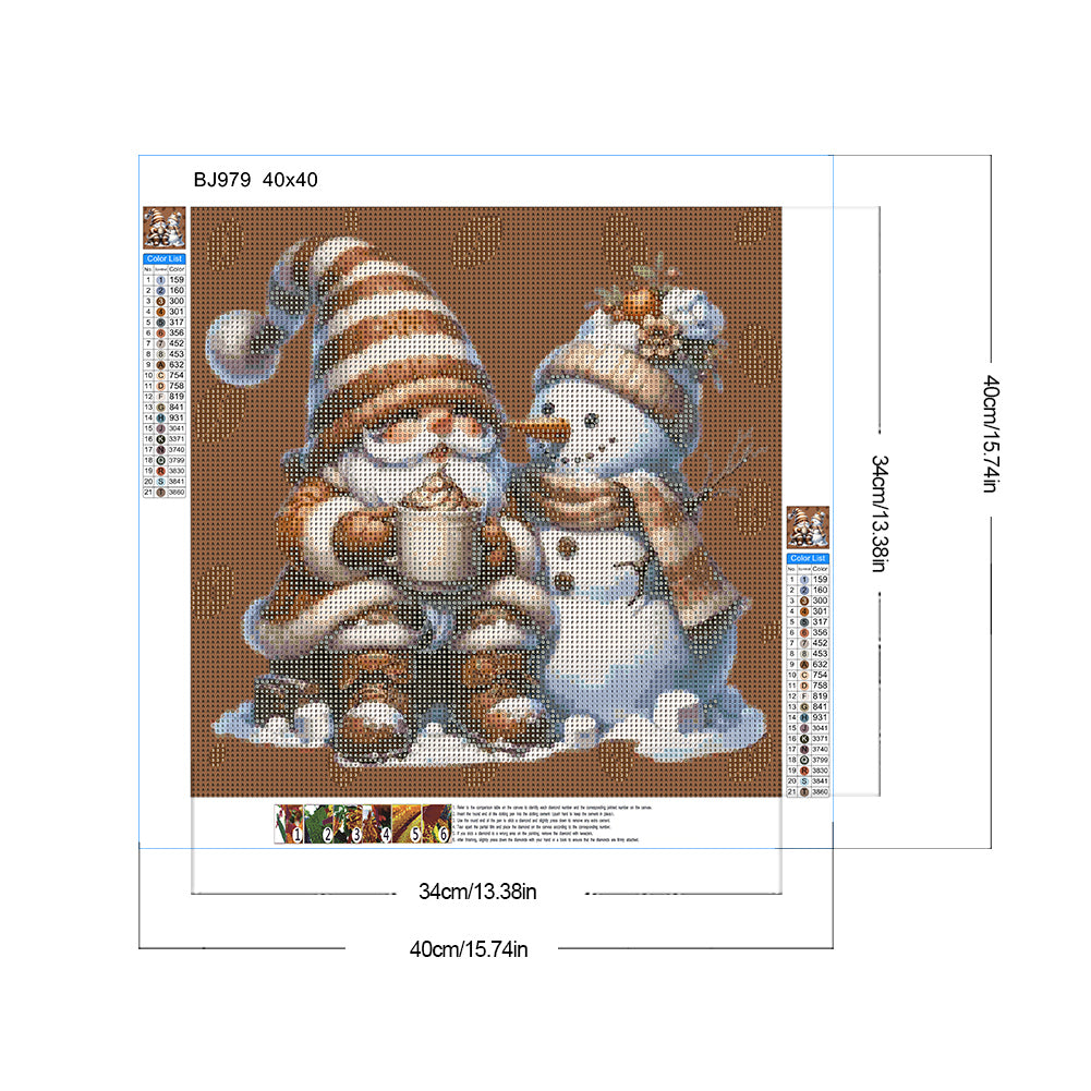 Diamond Painting - Full Round - Coffee Gnome Snowman (40*40CM)