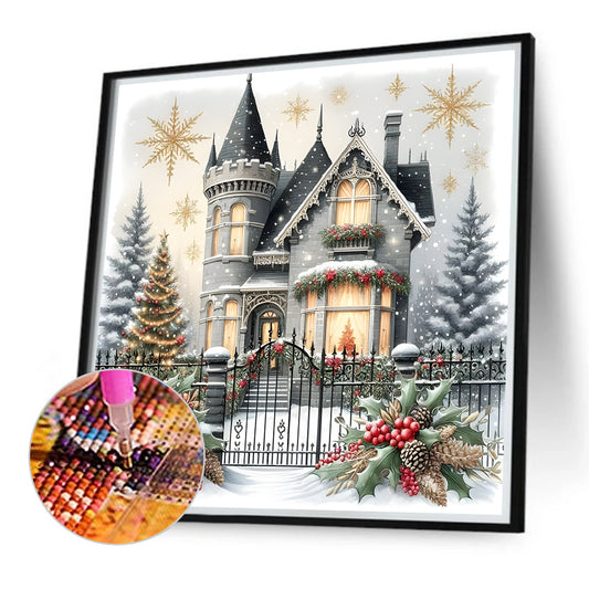 Diamond Painting - Full Round - House In Snow Scene (30*30CM)
