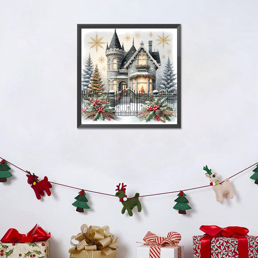 Diamond Painting - Full Round - House In Snow Scene (30*30CM)