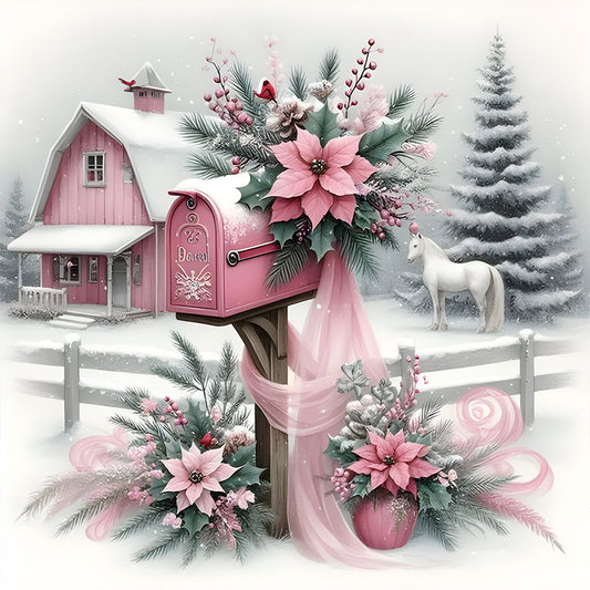 Diamond Painting - Full Round - House In Snow Scene (30*30CM)