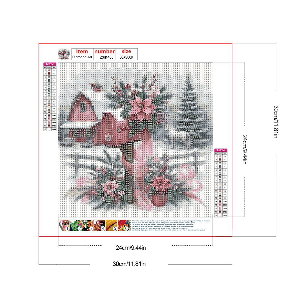 Diamond Painting - Full Round - House In Snow Scene (30*30CM)