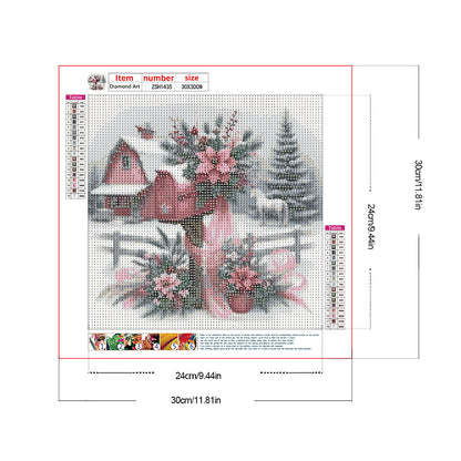 Diamond Painting - Full Round - House In Snow Scene (30*30CM)