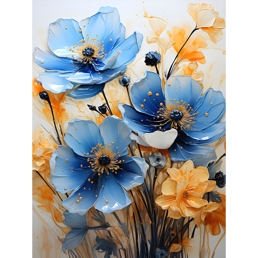 Diamond Painting - Full Round - Blue Poppy (30*40CM)
