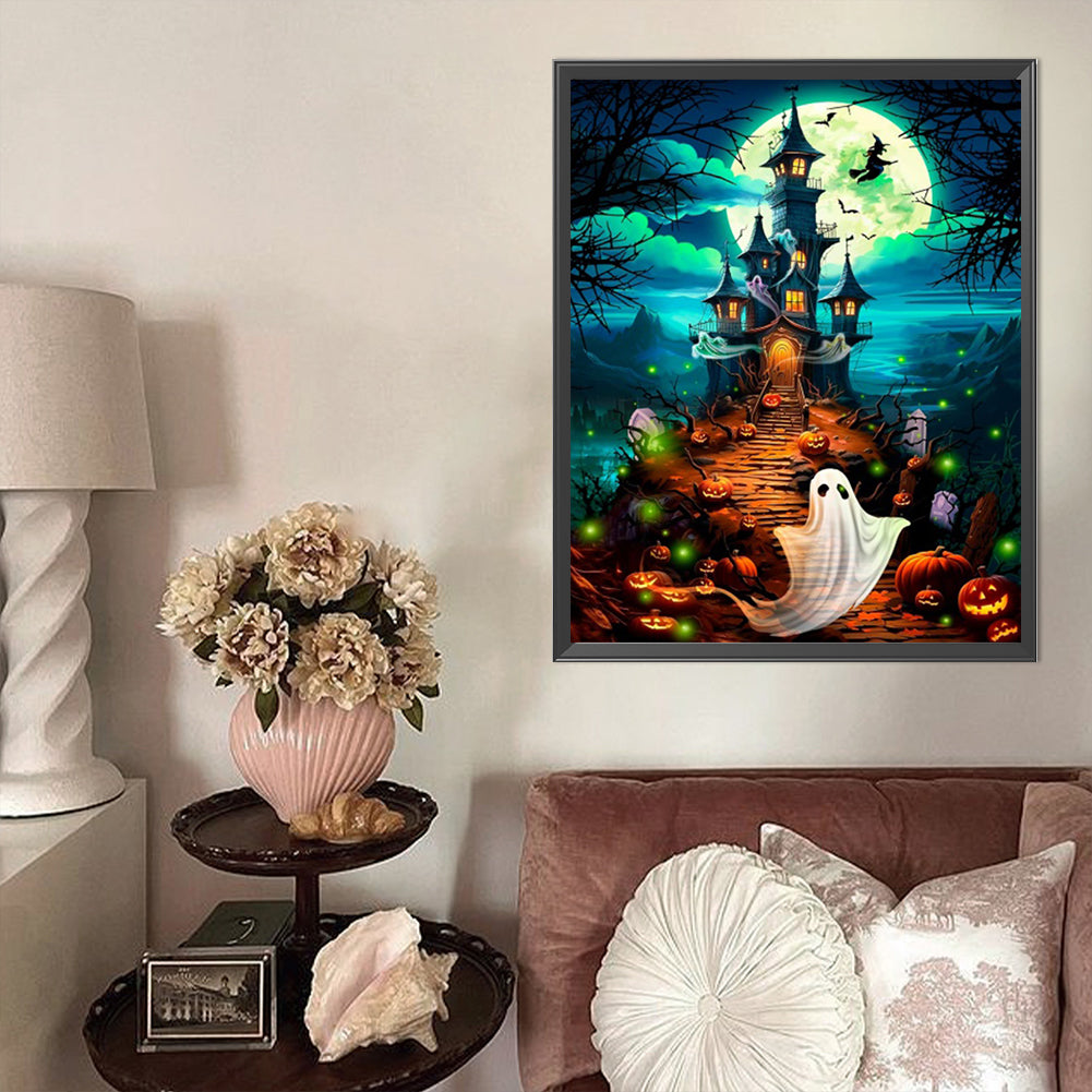 AB Diamond Painting - Full Round - Old castle ghost (40*50CM)