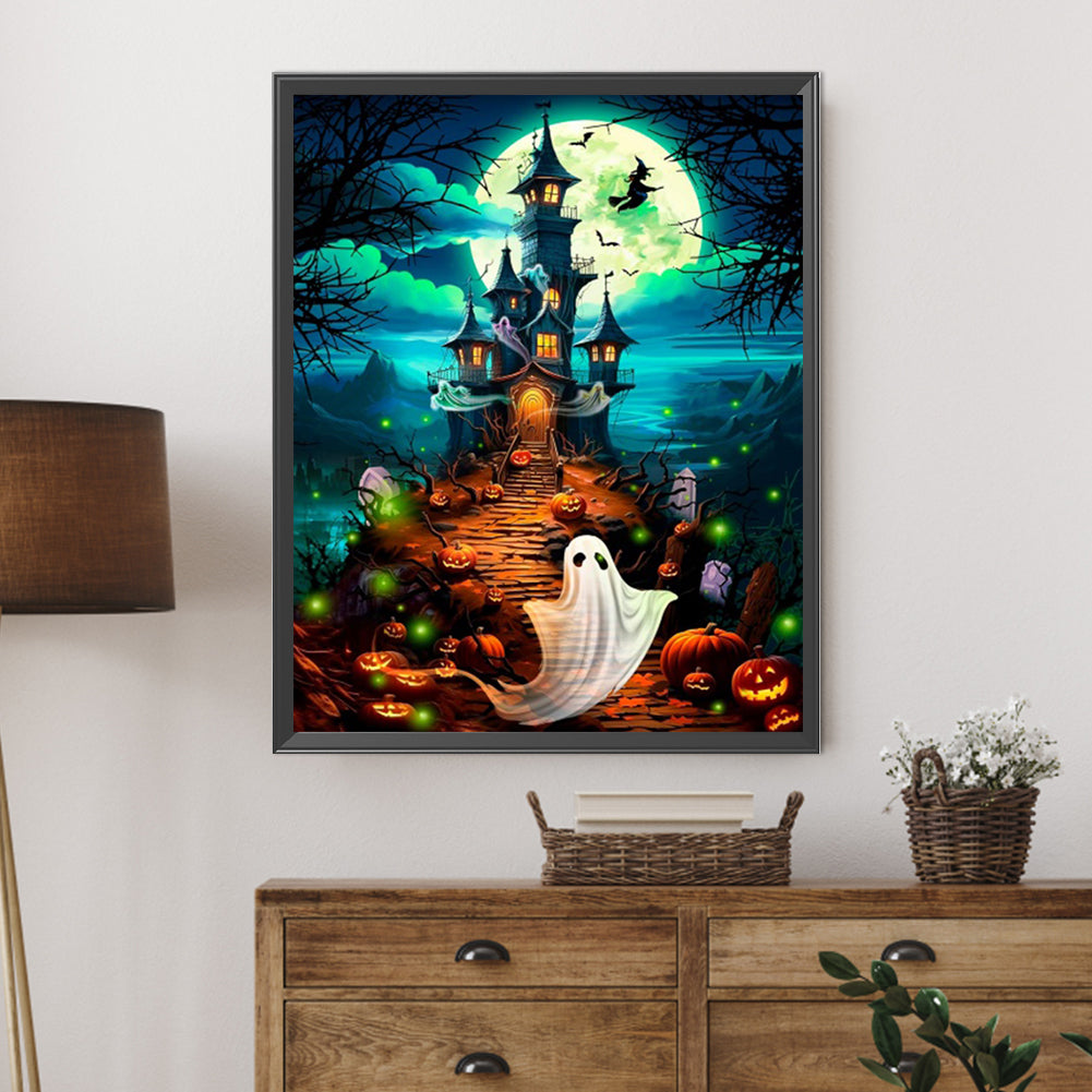 AB Diamond Painting - Full Round - Old castle ghost (40*50CM)