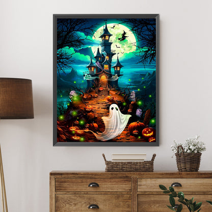 AB Diamond Painting - Full Round - Old castle ghost (40*50CM)