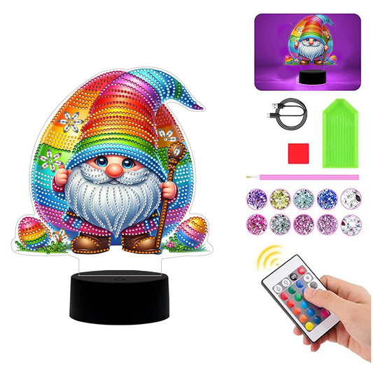 Acrylic Double Sided Bunny Egg Diamond Painting LED Night Light for Easter Gifts