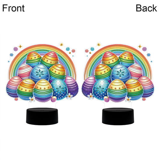 Acrylic Double Sided Bunny Egg Diamond Painting LED Night Light for Easter Gifts