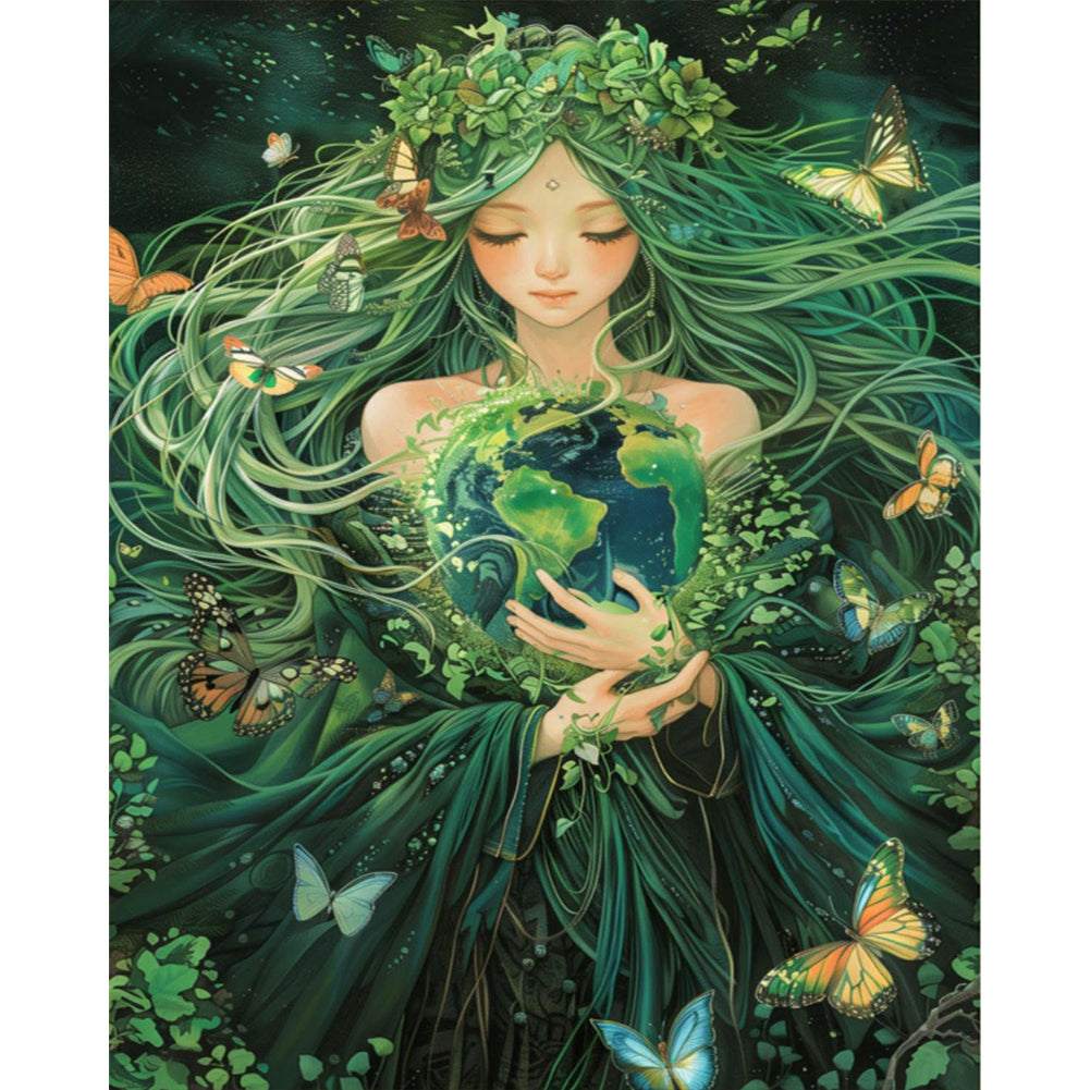 Diamond Painting - Full Round - Earth Guardian Girl (40*50CM)