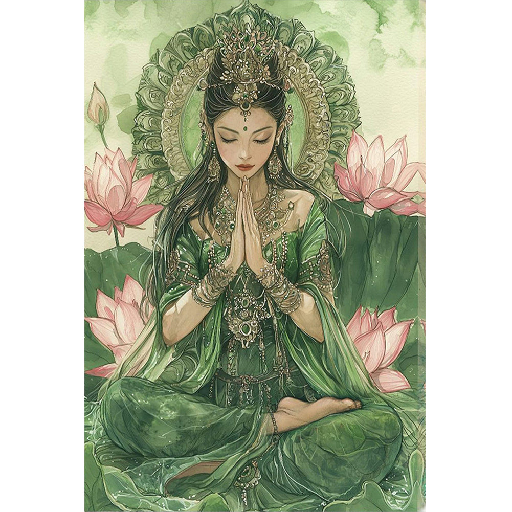 Diamond Painting - Full Round - Lotus Guanyin (40*60CM)