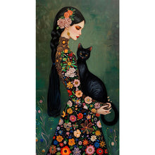 Load image into Gallery viewer, Diamond Painting - Full Round - Black Cat Girl (40*70CM)
