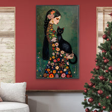 Load image into Gallery viewer, Diamond Painting - Full Round - Black Cat Girl (40*70CM)
