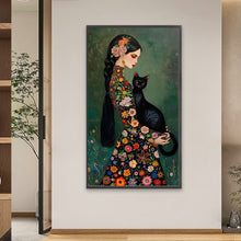 Load image into Gallery viewer, Diamond Painting - Full Round - Black Cat Girl (40*70CM)
