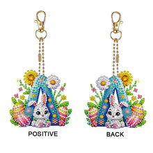 Load image into Gallery viewer, PET Double Sided Special Shaped Easter Alphabet DIY Diamond Painting Keychain
