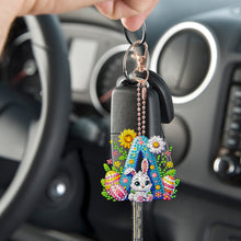 Load image into Gallery viewer, PET Double Sided Special Shaped Easter Alphabet DIY Diamond Painting Keychain
