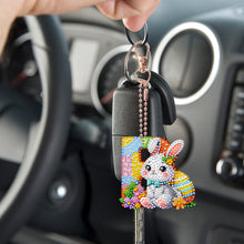 Load image into Gallery viewer, PET Double Sided Special Shaped Easter Alphabet DIY Diamond Painting Keychain
