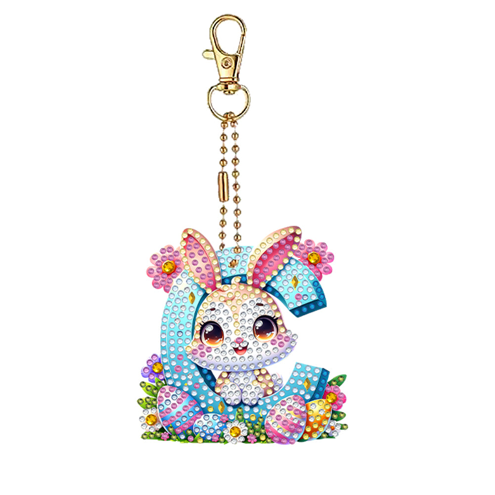 PET Double Sided Special Shaped Easter Alphabet DIY Diamond Painting Keychain