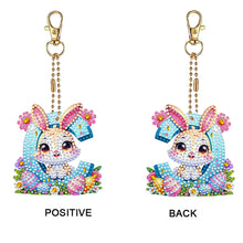 Load image into Gallery viewer, PET Double Sided Special Shaped Easter Alphabet DIY Diamond Painting Keychain
