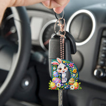 Load image into Gallery viewer, PET Double Sided Special Shaped Easter Alphabet DIY Diamond Painting Keychain
