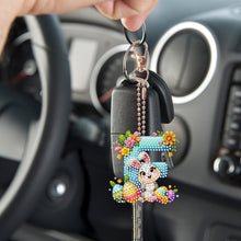 Load image into Gallery viewer, PET Double Sided Special Shaped Easter Alphabet DIY Diamond Painting Keychain
