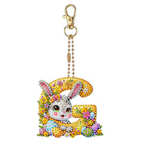 Load image into Gallery viewer, PET Double Sided Special Shaped Easter Alphabet DIY Diamond Painting Keychain
