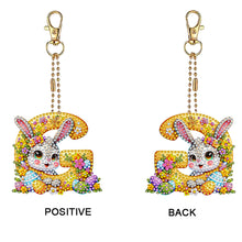 Load image into Gallery viewer, PET Double Sided Special Shaped Easter Alphabet DIY Diamond Painting Keychain
