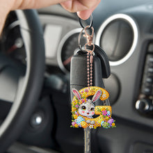 Load image into Gallery viewer, PET Double Sided Special Shaped Easter Alphabet DIY Diamond Painting Keychain
