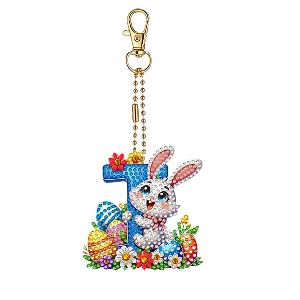 PET Double Sided Special Shaped Easter Alphabet DIY Diamond Painting Keychain