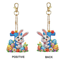 Load image into Gallery viewer, PET Double Sided Special Shaped Easter Alphabet DIY Diamond Painting Keychain
