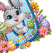 Load image into Gallery viewer, PET Double Sided Special Shaped Easter Alphabet DIY Diamond Painting Keychain
