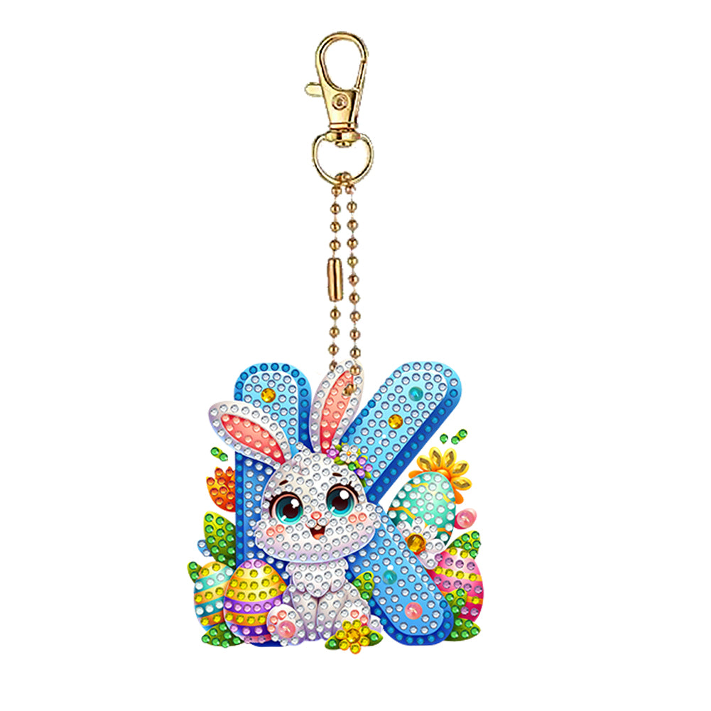 PET Double Sided Special Shaped Easter Alphabet DIY Diamond Painting Keychain