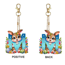 Load image into Gallery viewer, PET Double Sided Special Shaped Easter Alphabet DIY Diamond Painting Keychain
