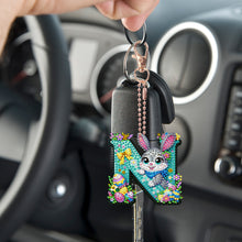 Load image into Gallery viewer, PET Double Sided Special Shaped Easter Alphabet DIY Diamond Painting Keychain

