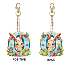 Load image into Gallery viewer, PET Double Sided Special Shaped Easter Alphabet DIY Diamond Painting Keychain
