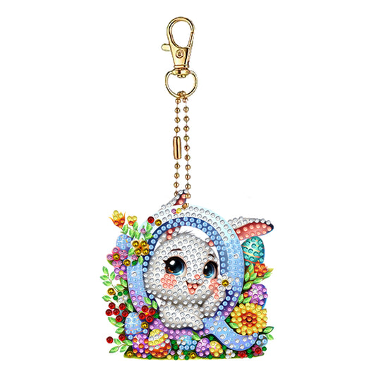 PET Double Sided Special Shaped Easter Alphabet DIY Diamond Painting Keychain