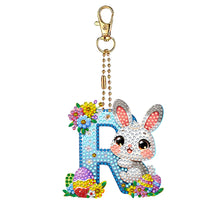 Load image into Gallery viewer, PET Double Sided Special Shaped Easter Alphabet DIY Diamond Painting Keychain
