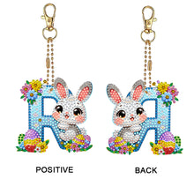 Load image into Gallery viewer, PET Double Sided Special Shaped Easter Alphabet DIY Diamond Painting Keychain

