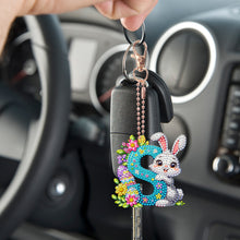 Load image into Gallery viewer, PET Double Sided Special Shaped Easter Alphabet DIY Diamond Painting Keychain

