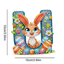 Load image into Gallery viewer, PET Double Sided Special Shaped Easter Alphabet DIY Diamond Painting Keychain
