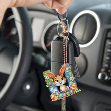 Load image into Gallery viewer, PET Double Sided Special Shaped Easter Alphabet DIY Diamond Painting Keychain
