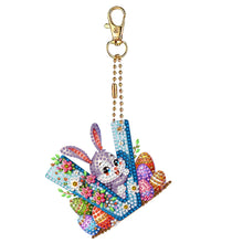 Load image into Gallery viewer, PET Double Sided Special Shaped Easter Alphabet DIY Diamond Painting Keychain
