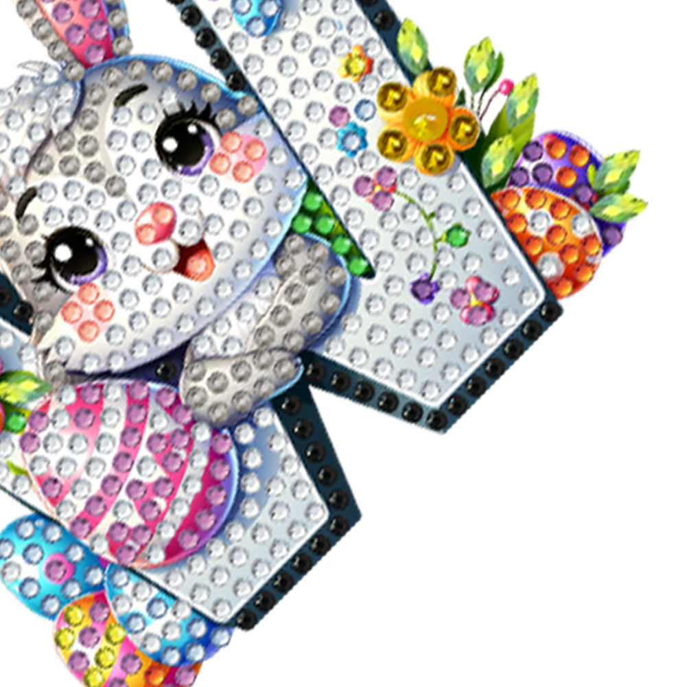 PET Double Sided Special Shaped Easter Alphabet DIY Diamond Painting Keychain