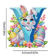 Load image into Gallery viewer, PET Double Sided Special Shaped Easter Alphabet DIY Diamond Painting Keychain

