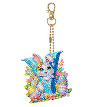 Load image into Gallery viewer, PET Double Sided Special Shaped Easter Alphabet DIY Diamond Painting Keychain
