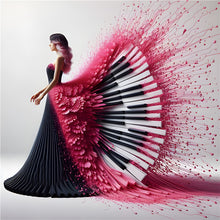 Load image into Gallery viewer, Diamond Painting - Full Round - Piano Skirt Girl (40*40CM)

