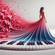 Load image into Gallery viewer, Diamond Painting - Full Round - Piano Skirt Girl (40*40CM)
