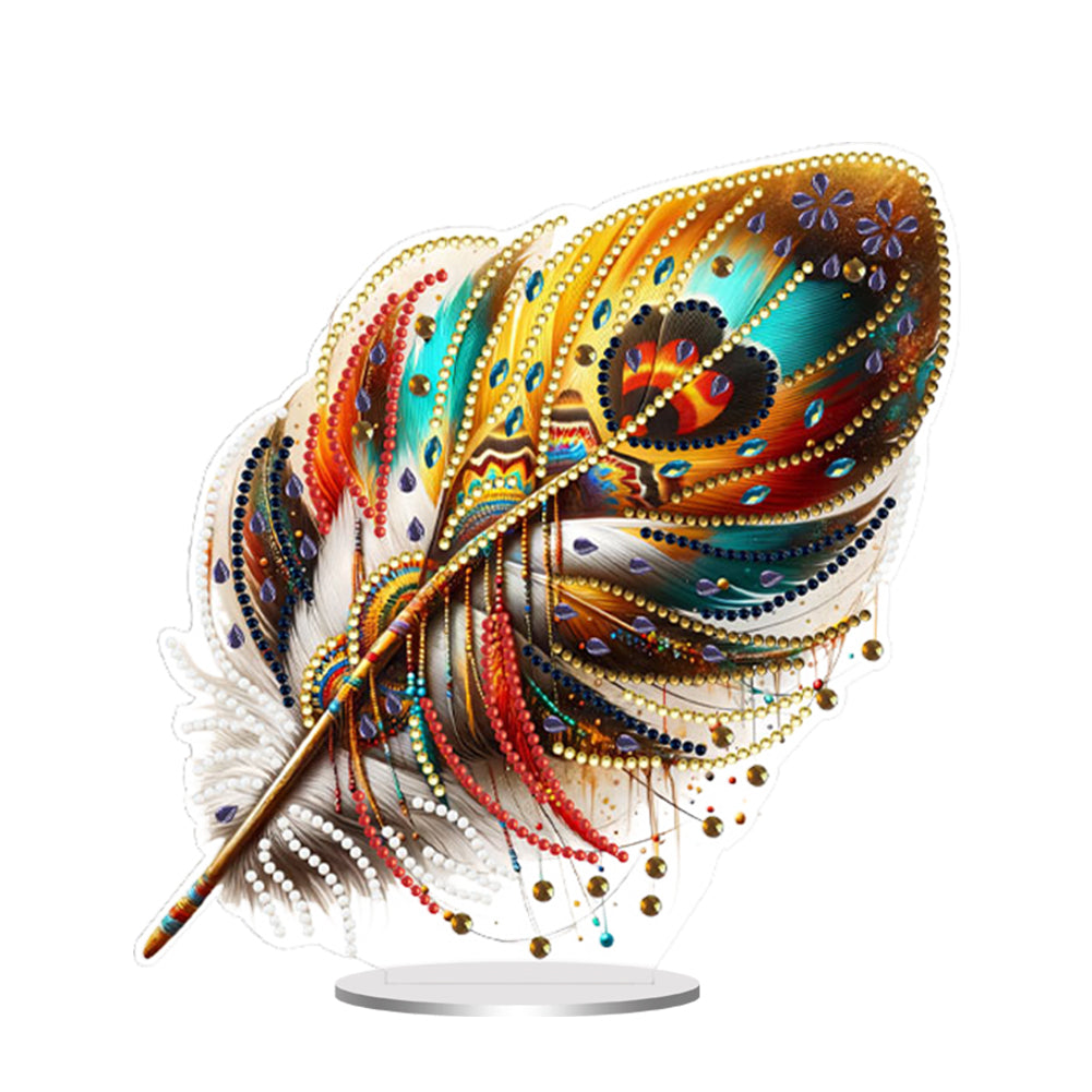 Feather 5D DIY Diamond Painting Tabletop Decorations Bedroom Table Decor