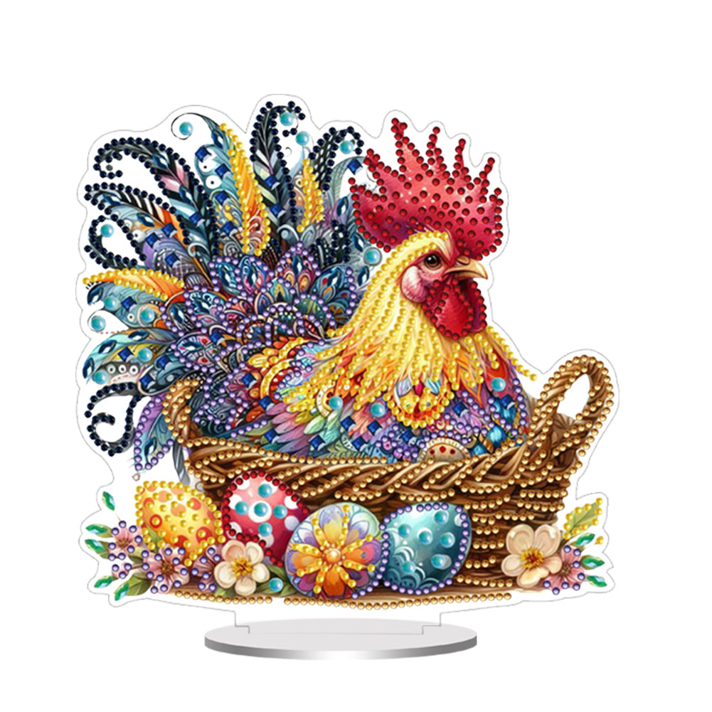 Easter Rooster 5D DIY Diamond Painting Tabletop Decorations Bedroom Table Decor