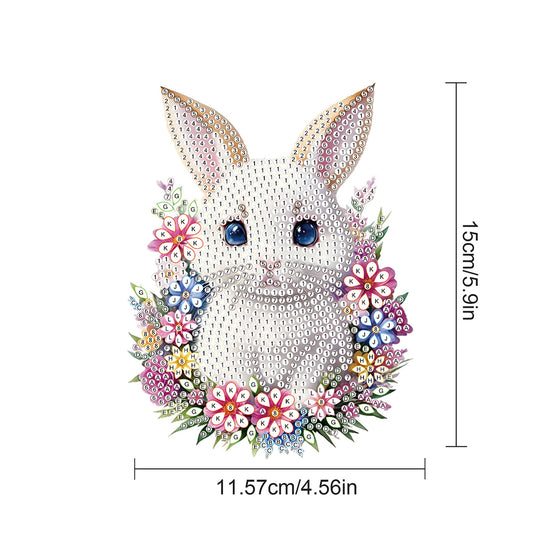 Special Shape Easter Bunny Wreath Diamond Painting Hanging Pendant for Party